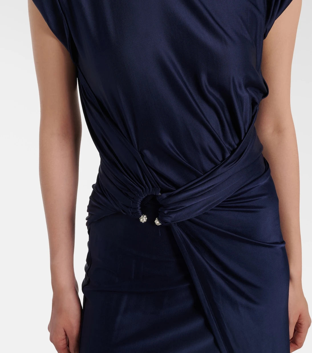 Rabanne - Draped jersey maxi dress