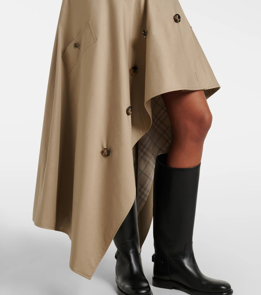 Burberry - Heather asymmetric cotton midi skirt