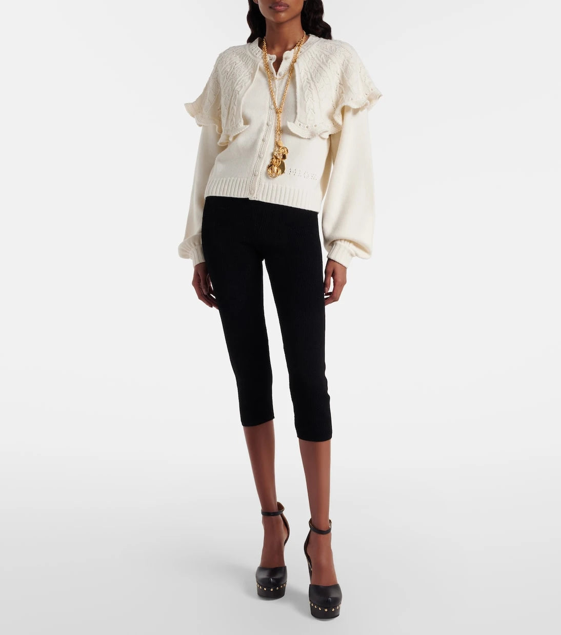 Chloé - Ruffled wool and cashmere cardigan