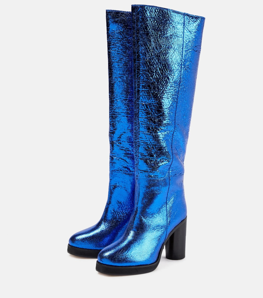 Isabel Marant - Lylene metallic leather knee-high boots