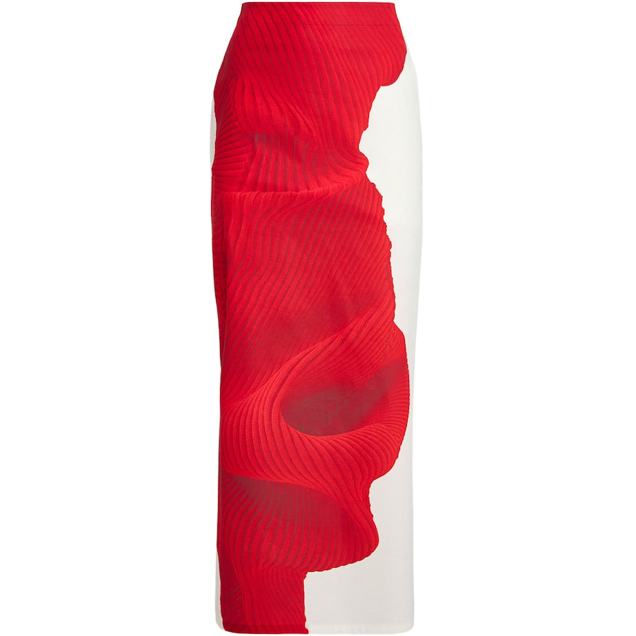 Red Cotton-Blend Knit As Represented Maxi Skirt