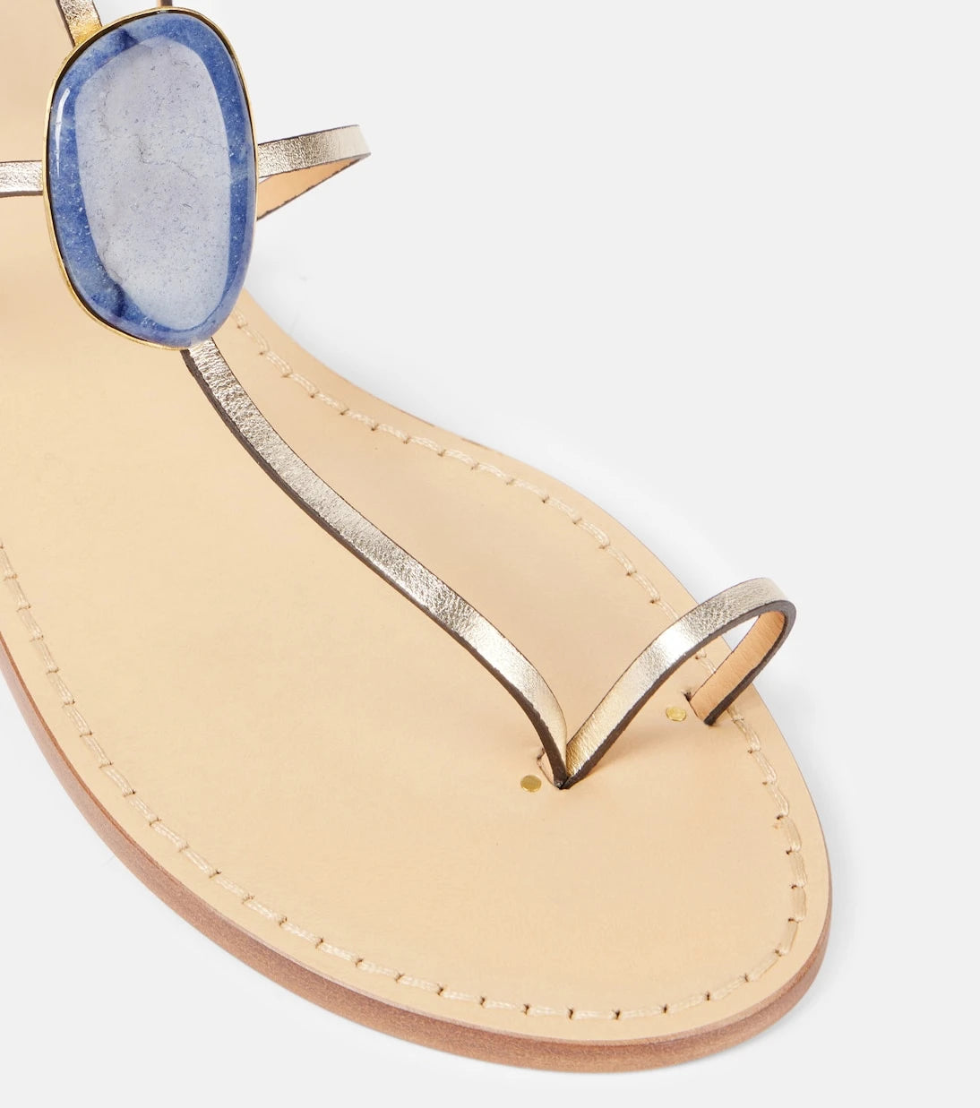 Amanu - Cairo embellished metallic leather sandals