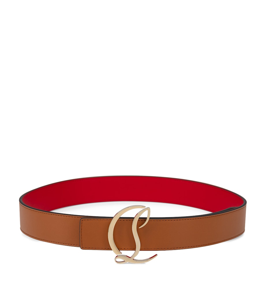 Christian Louboutin Red CL Logo Leather Belt