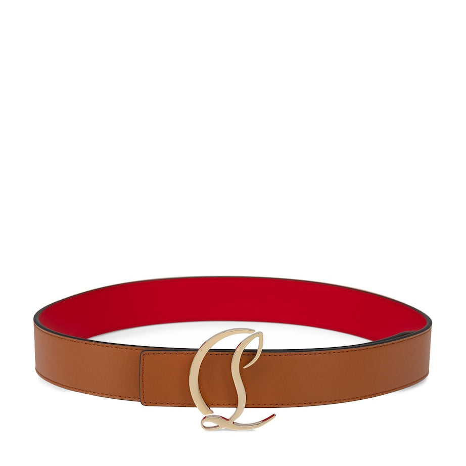 Christian Louboutin Red CL Logo Leather Belt