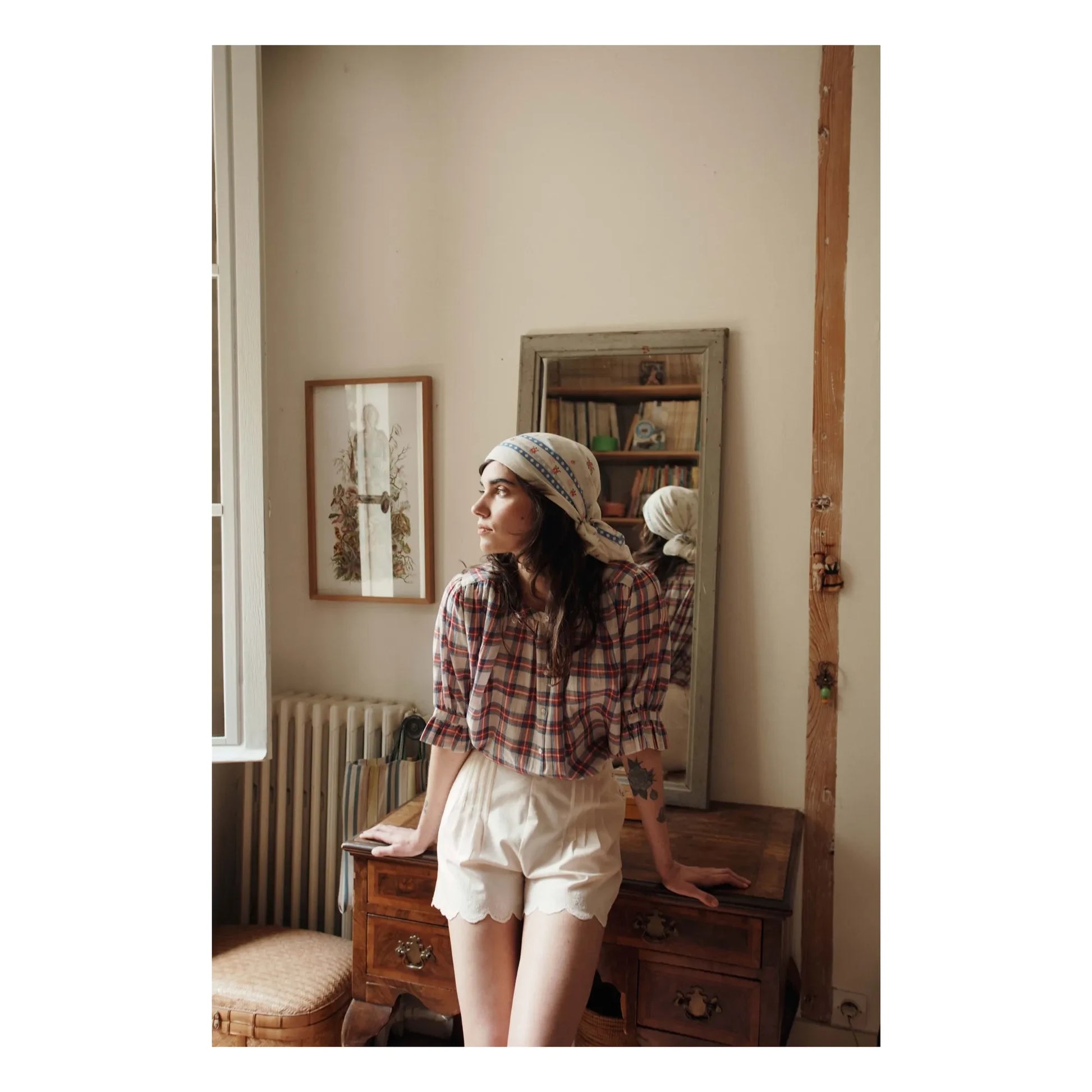 Emile et Ida - Khadi Cotton plaid blouse | Red