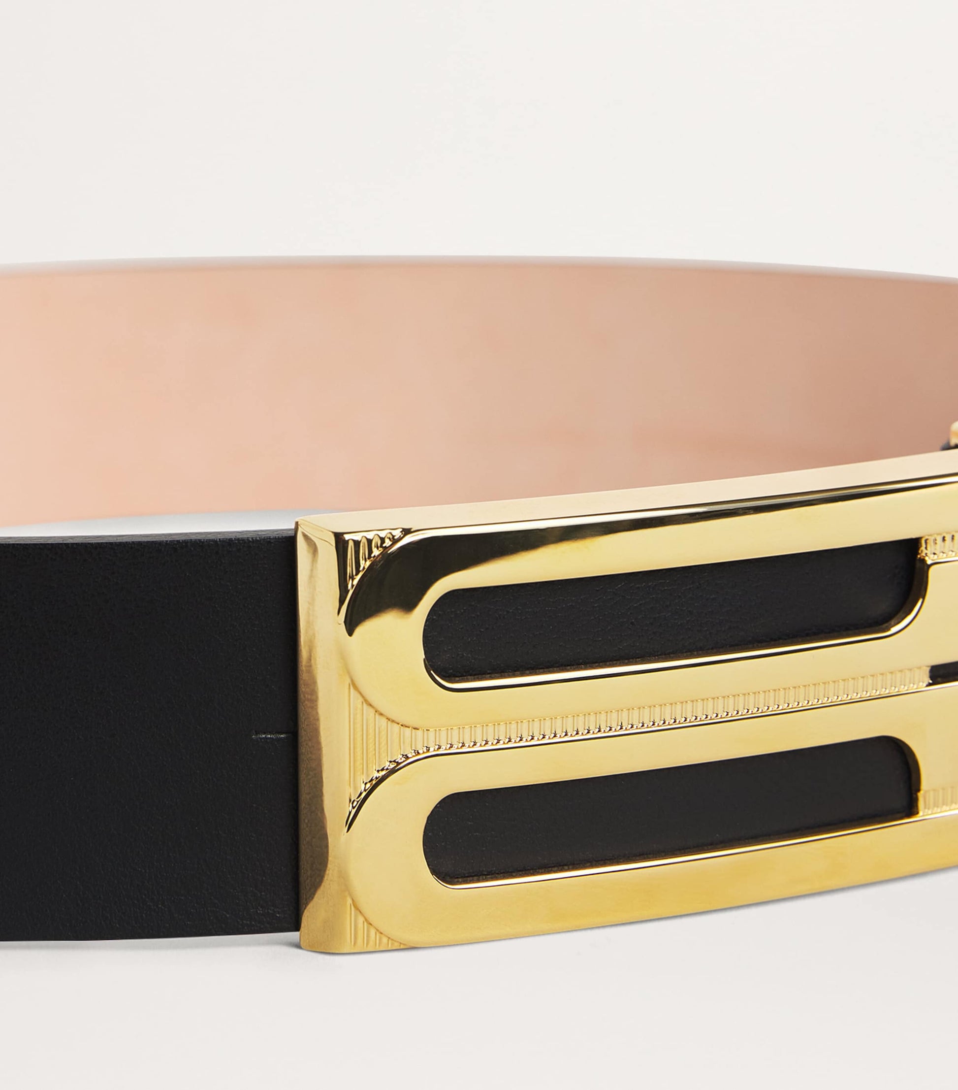 Victoria Beckham Black Jumbo Leather Frame Belt
