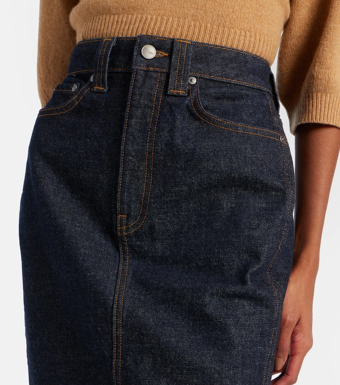 Khaite - Kendra denim midi skirt