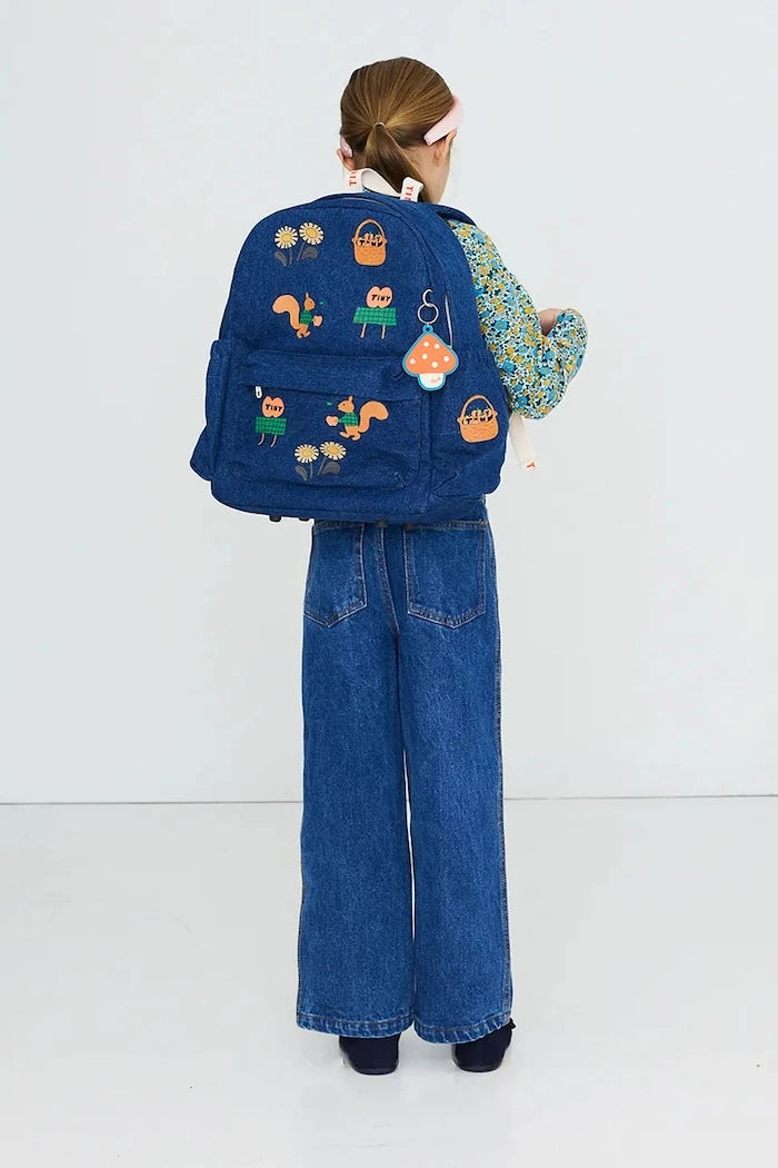 Çocuklar için denim sırt çantası TINY APPLES DENIM BACKPACK