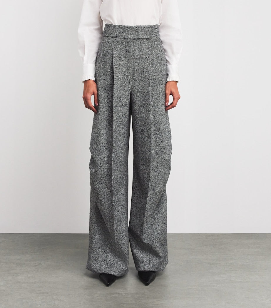 Max Mara Multi Wool-Silk Tweed Trousers