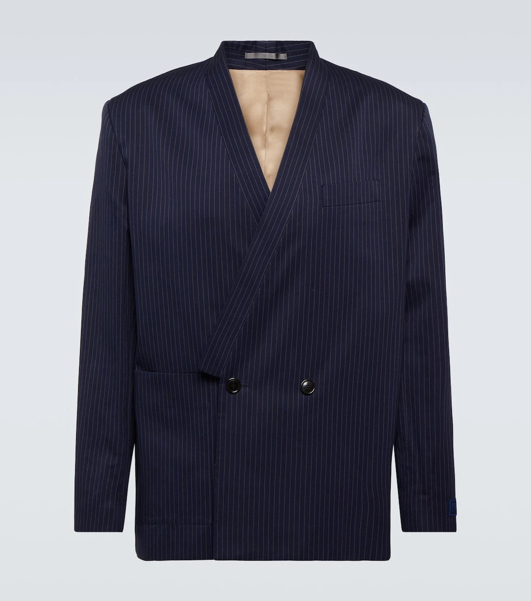 Kenzo - Pinstripe cotton and linen jacket