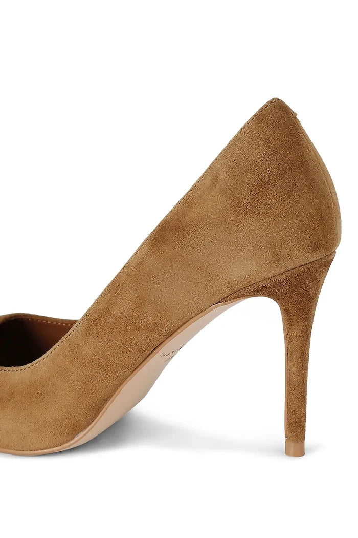 Kurt Geiger London Belgravia Eagle Court Tan Süet Topuklu Ayakkabı