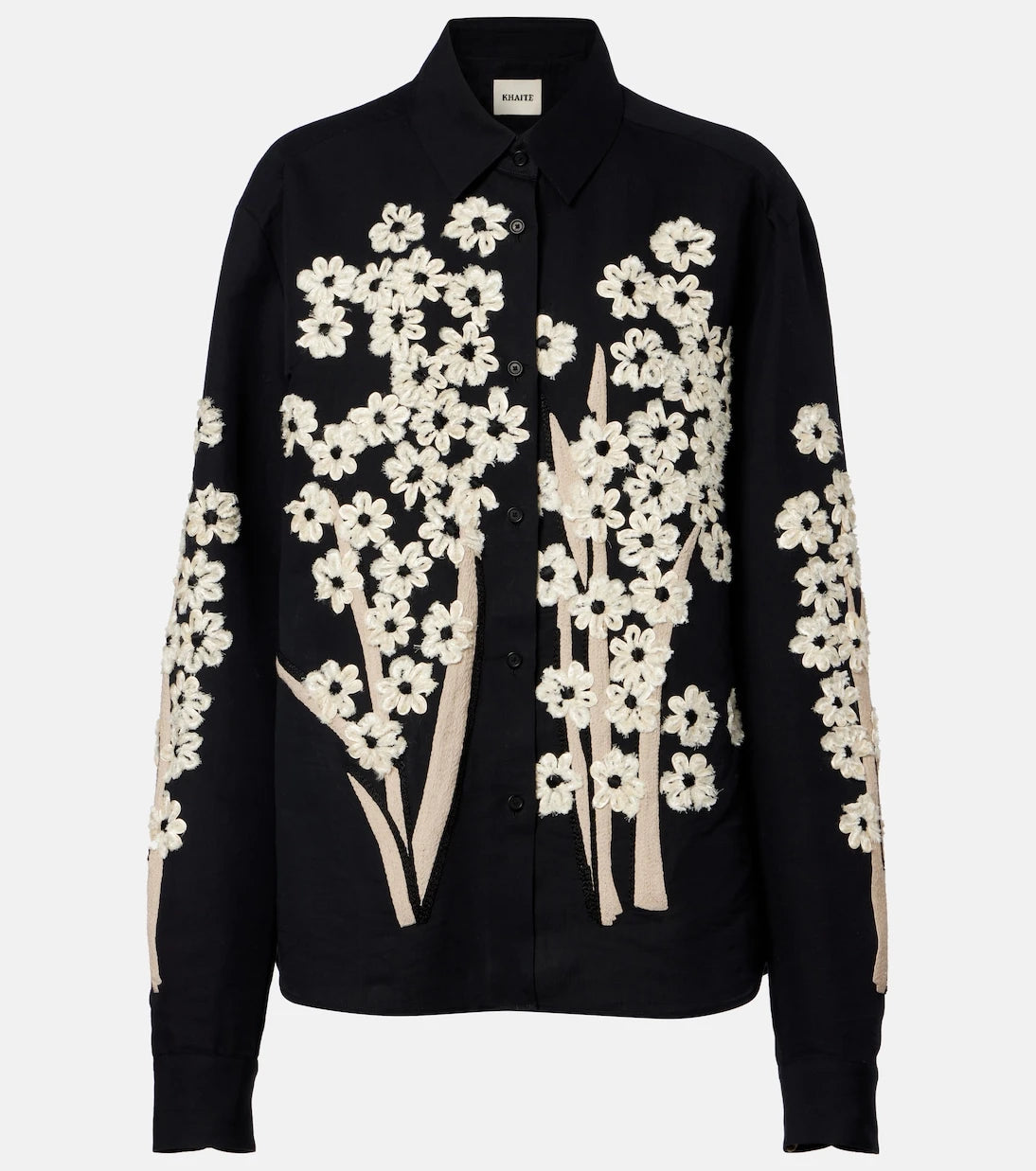 Khaite - Argo embroidered silk and cotton shirt