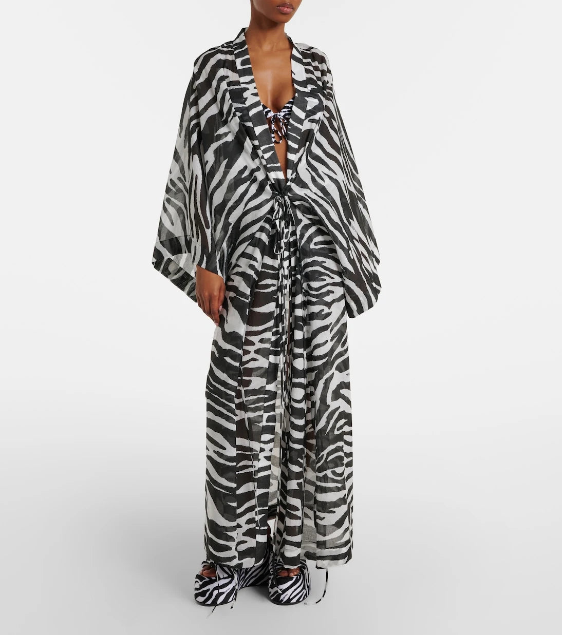 The Attico - Zebra-print cotton muslin kaftan