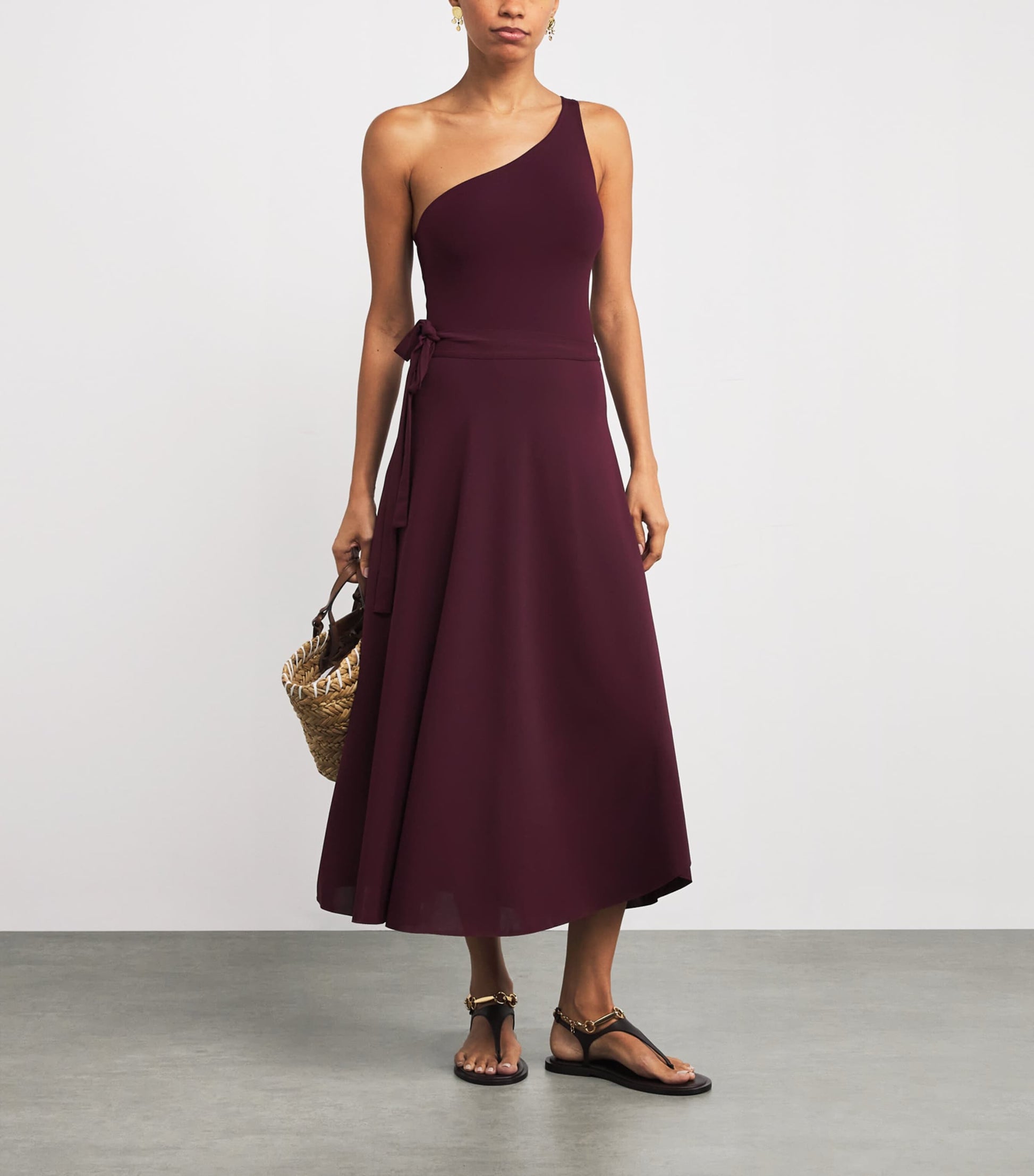 Eres Burgundy One-Shoulder Prodige Swimsuit