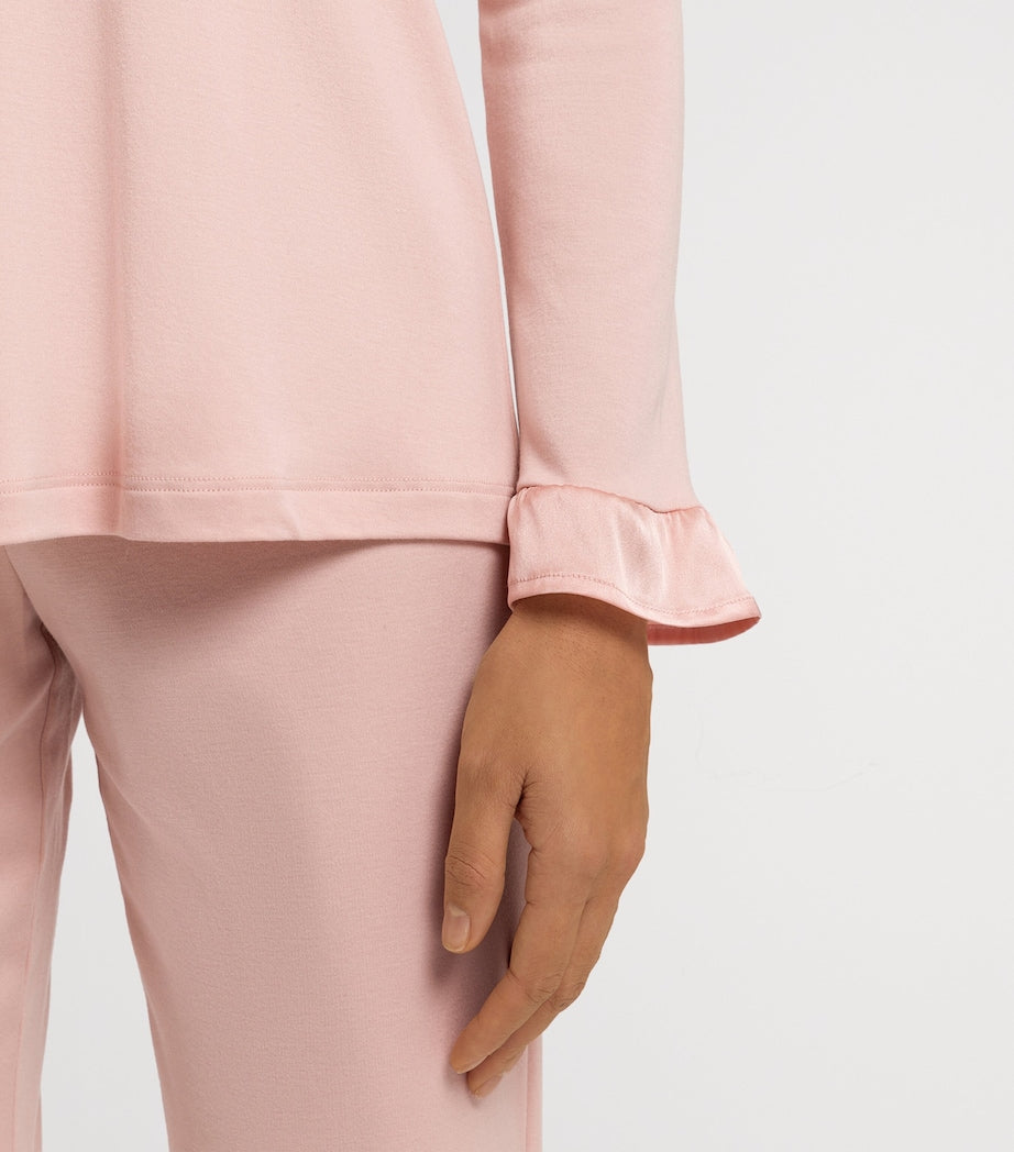 Nude Cotton-Blend Claire Pyjama Set