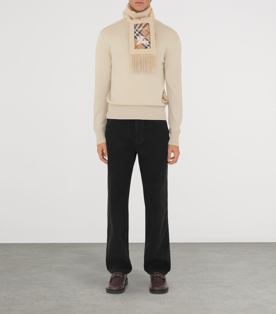 Cashmere Check Patch Scarf