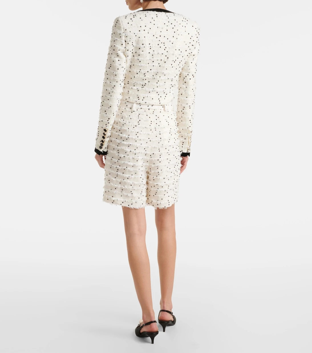 Nina Ricci - High-rise wool-blend tweed shorts