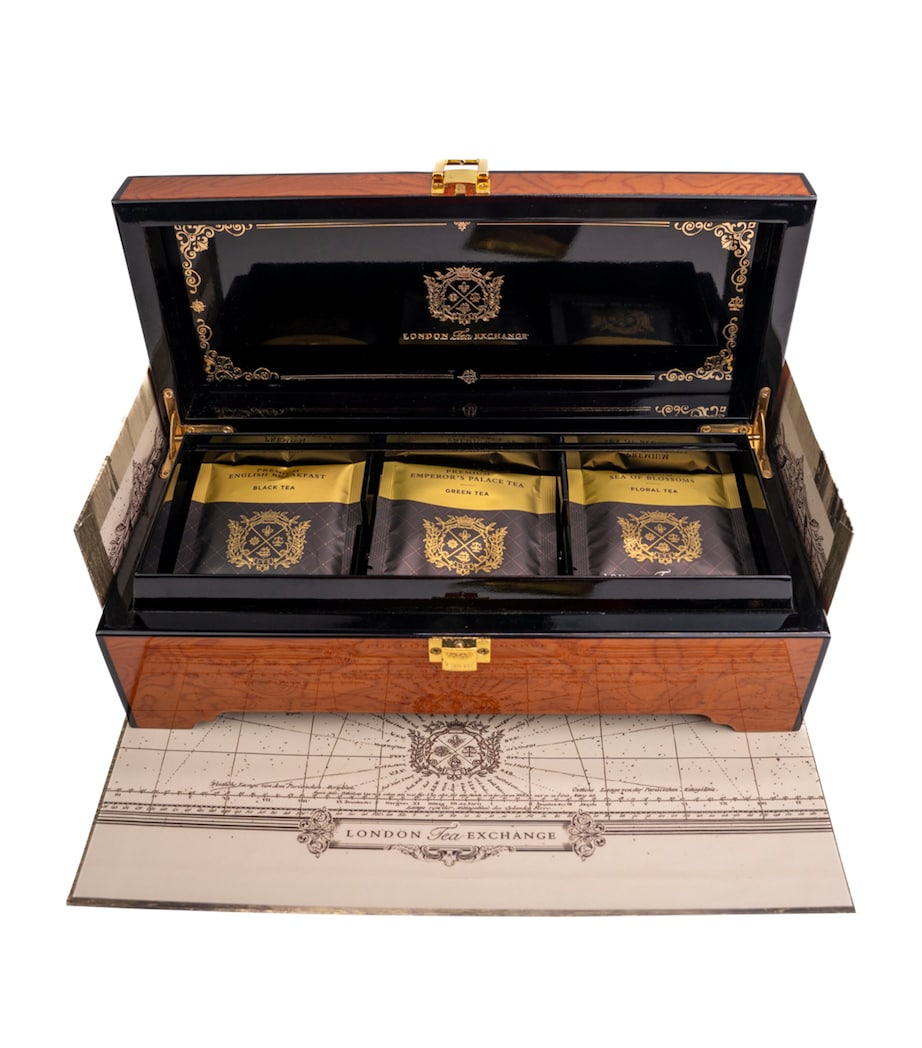 London Tea Exchange Three-Chamber Tea Chest with Teabags