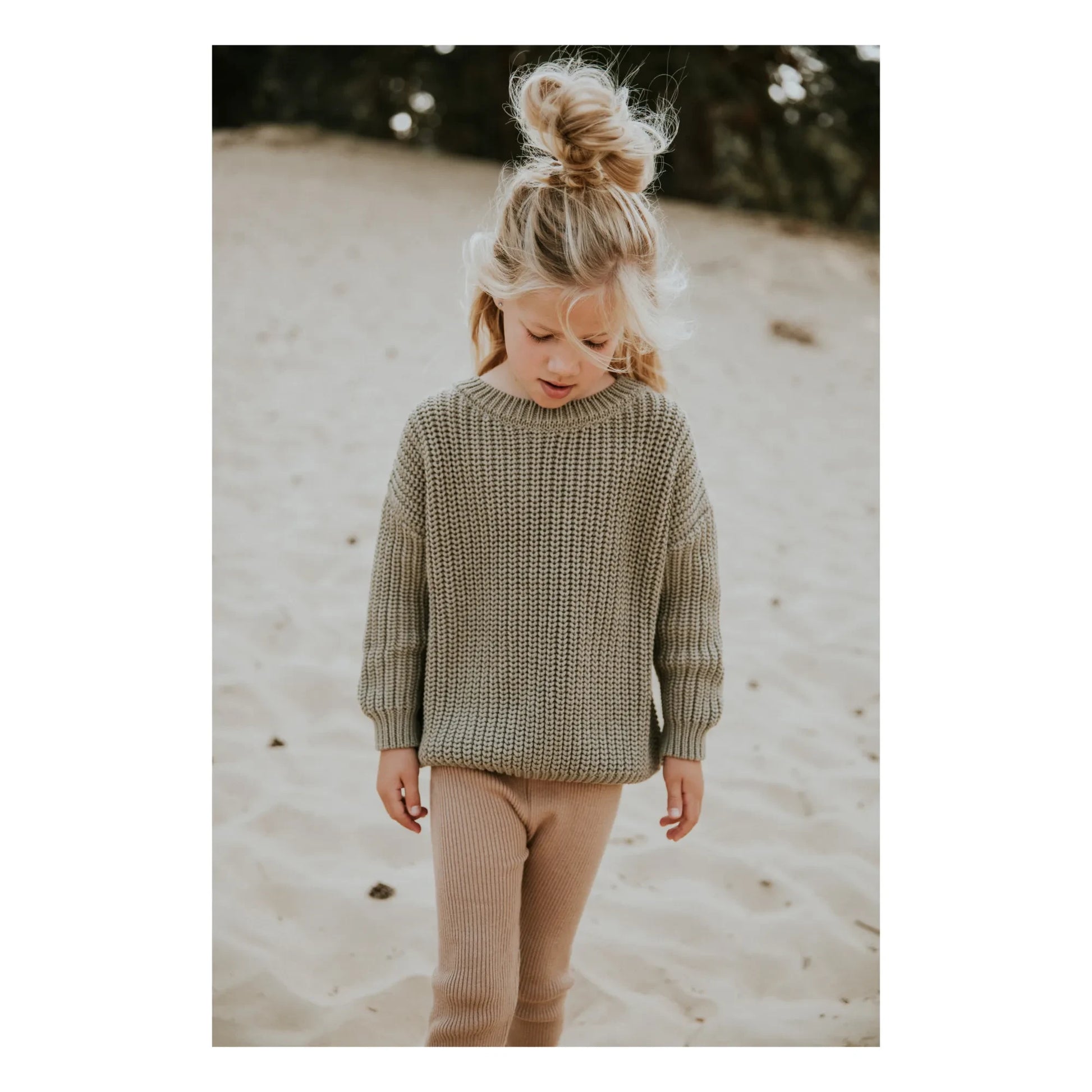 Yuki - Chunky Organic Cotton Jumper | Sage