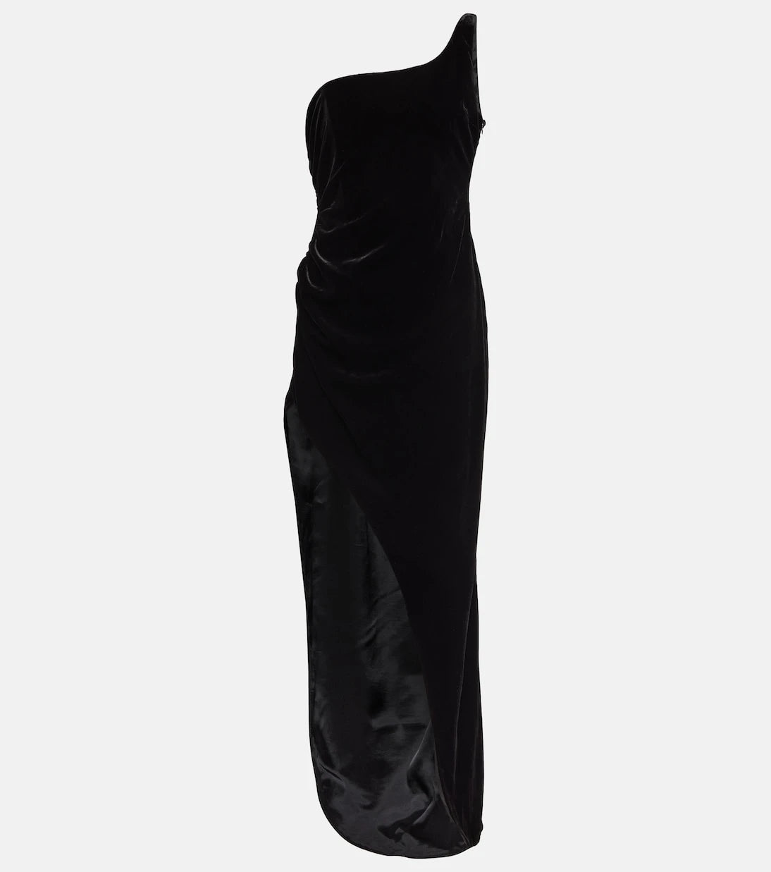 Alessandra Rich - One-shoulder velvet maxi dress