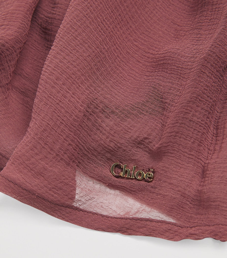 Chloé Kids Burgundy Silk Layered Dress (14 Years)