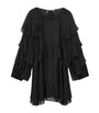 Black Ruffled Lissie Mini Dress