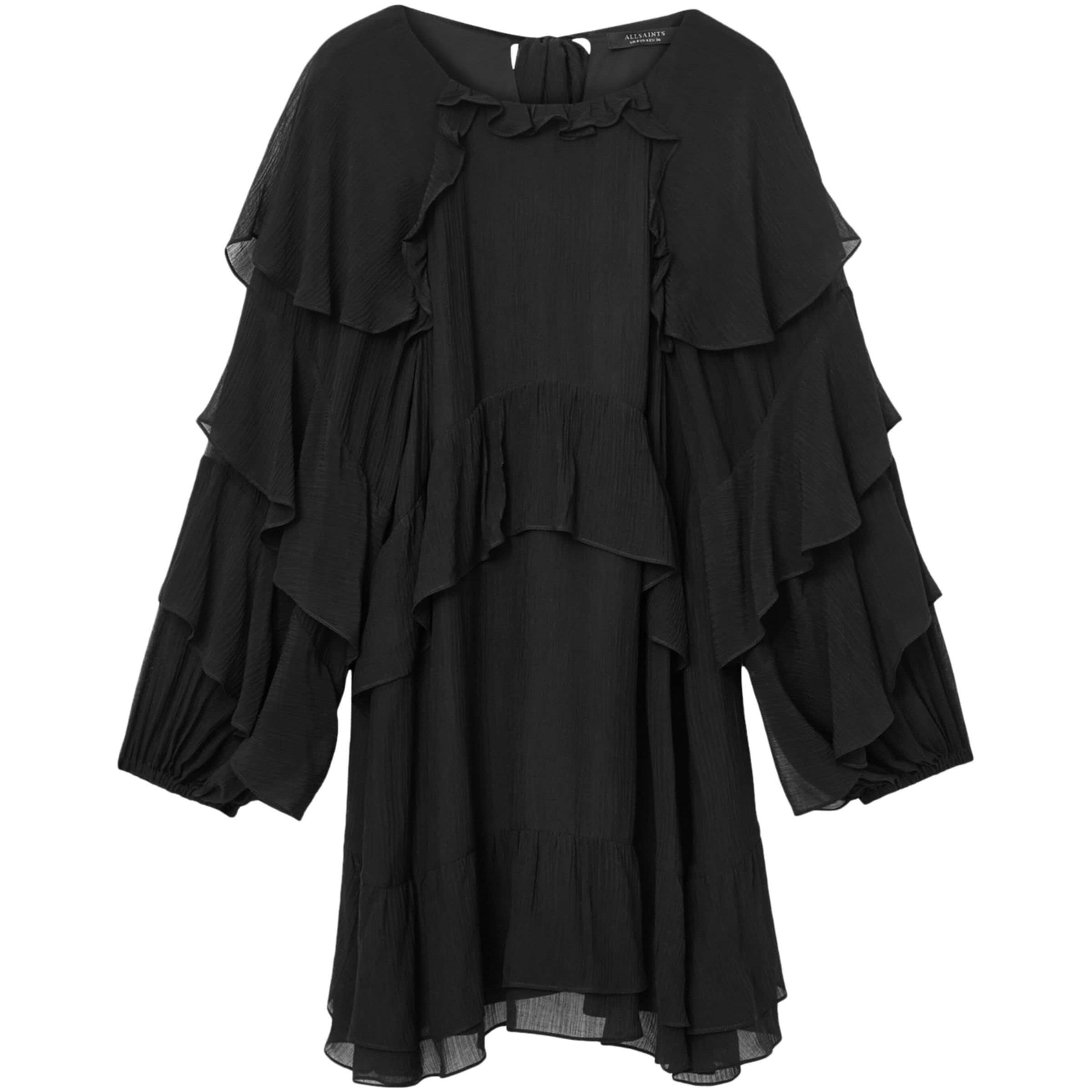 Black Ruffled Lissie Mini Dress