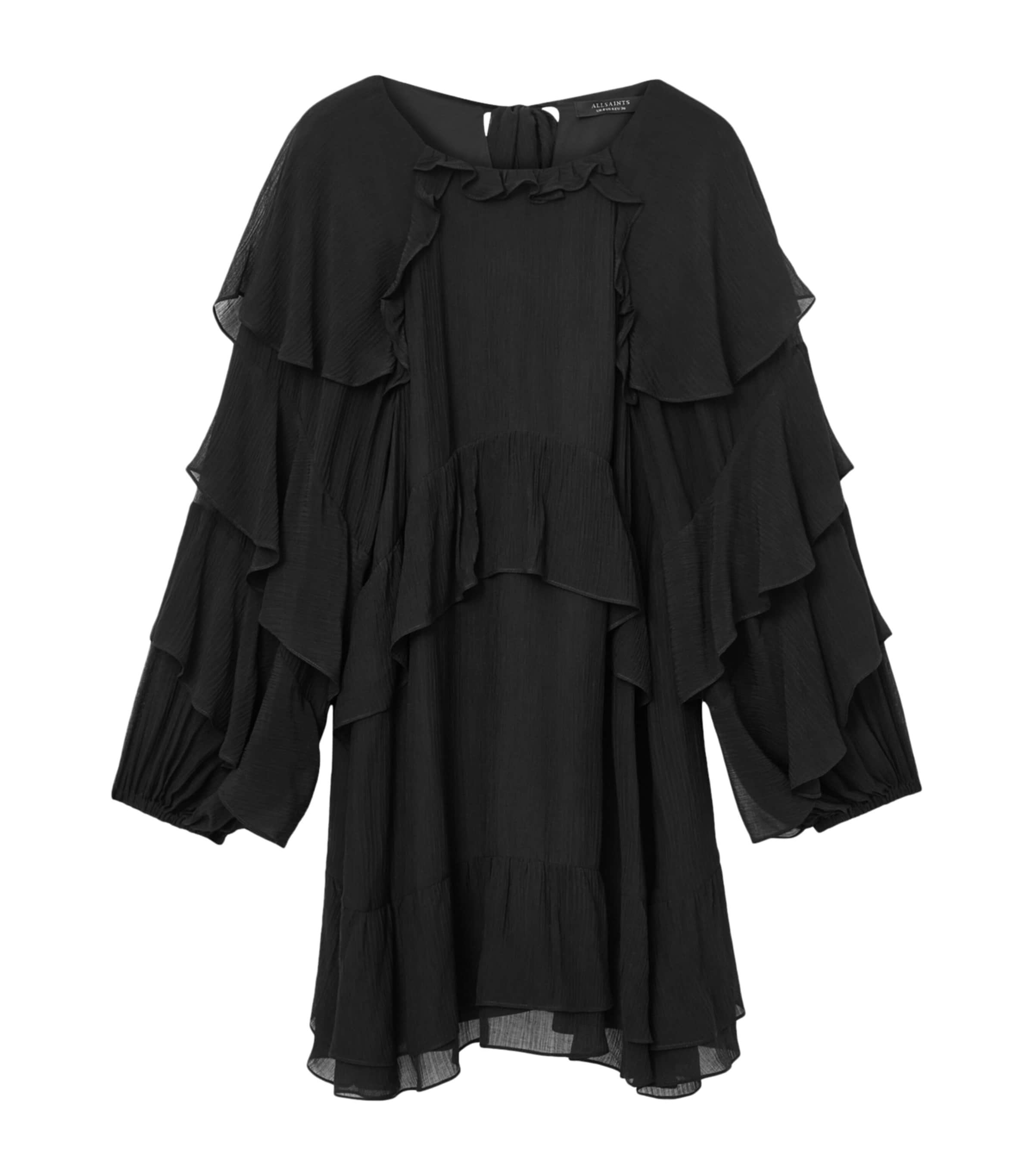 Black Ruffled Lissie Mini Dress