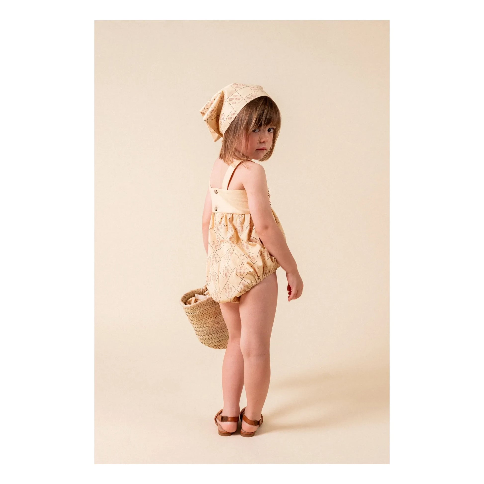 birinit - Castelflorite embroidered romper | Honey