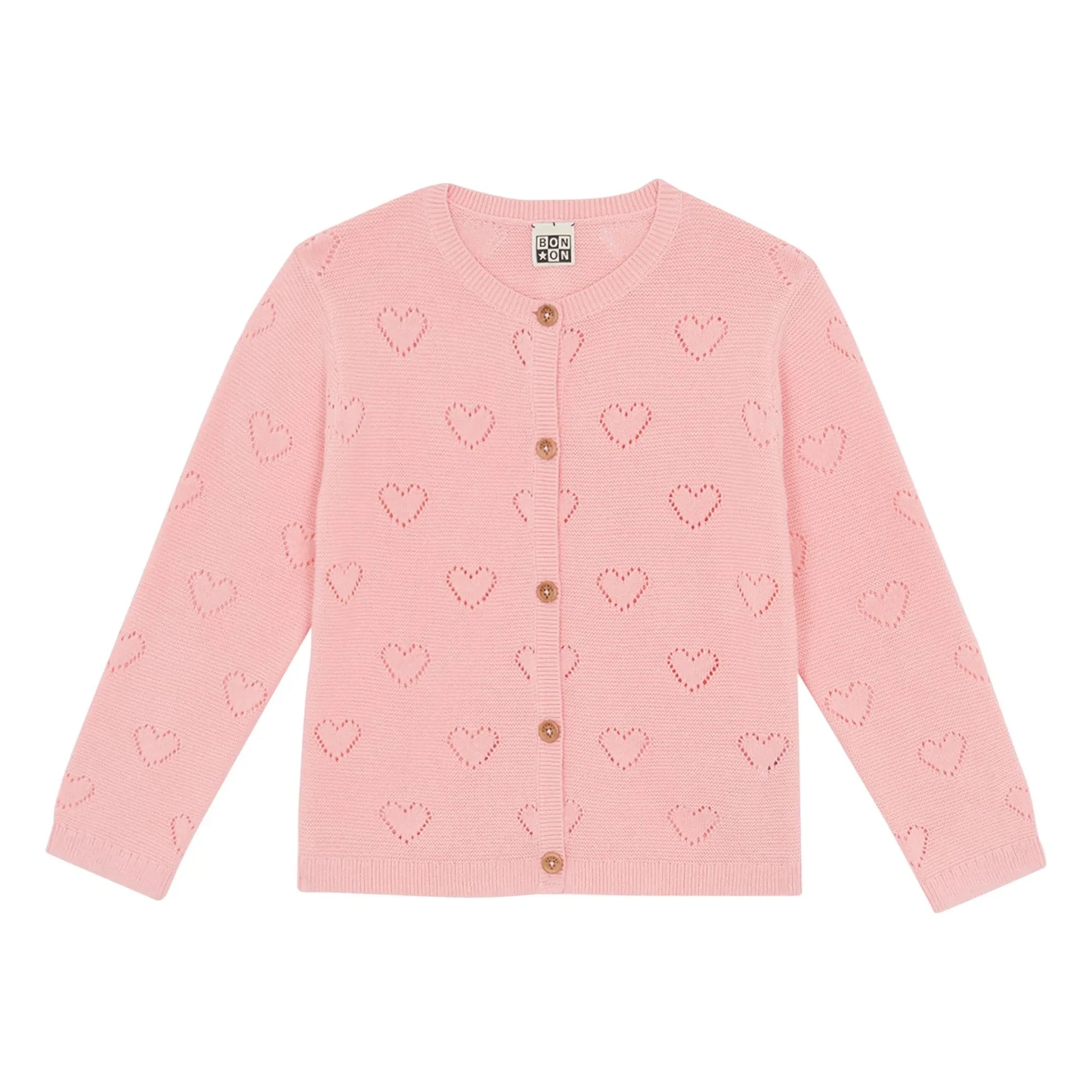 Bonton - Lilou Cœurs cardigan | Pink