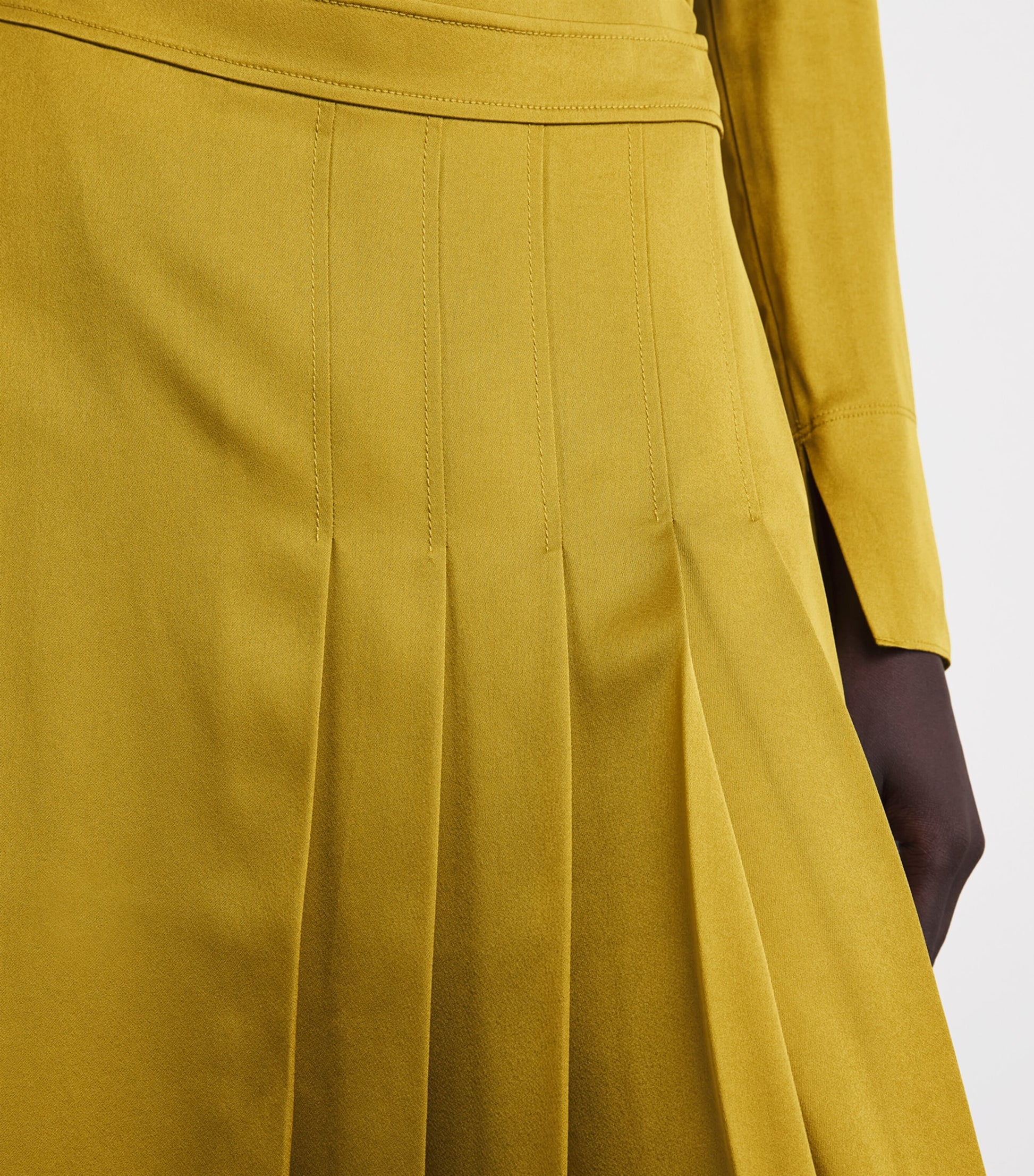 Joseph Brown Crepe Jeanne Pleated Mini Skirt