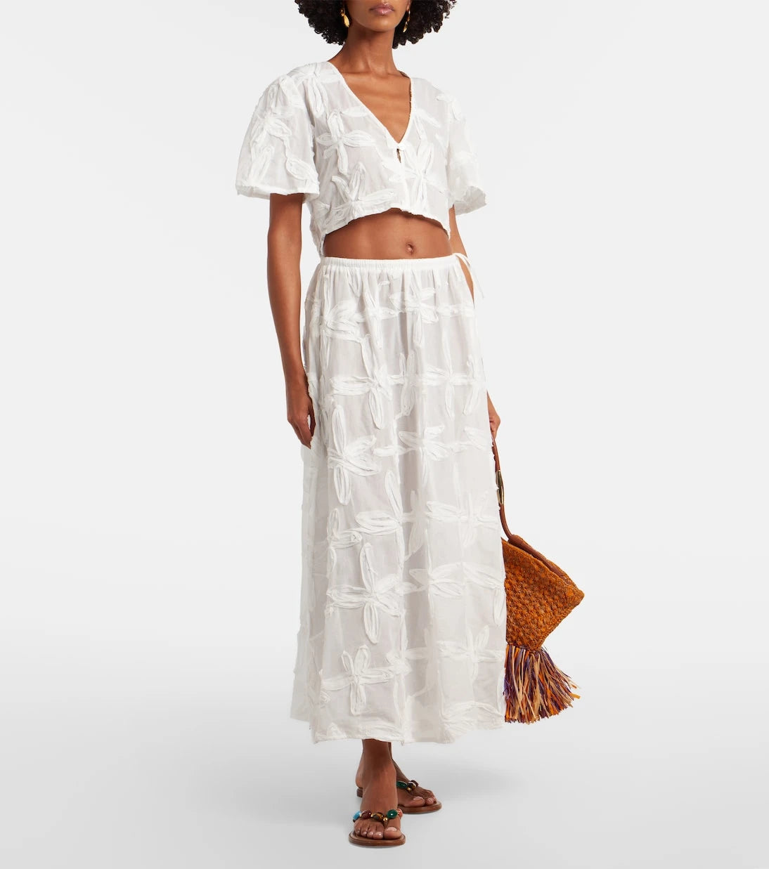 Farm Rio - Coast Shell cotton crop top