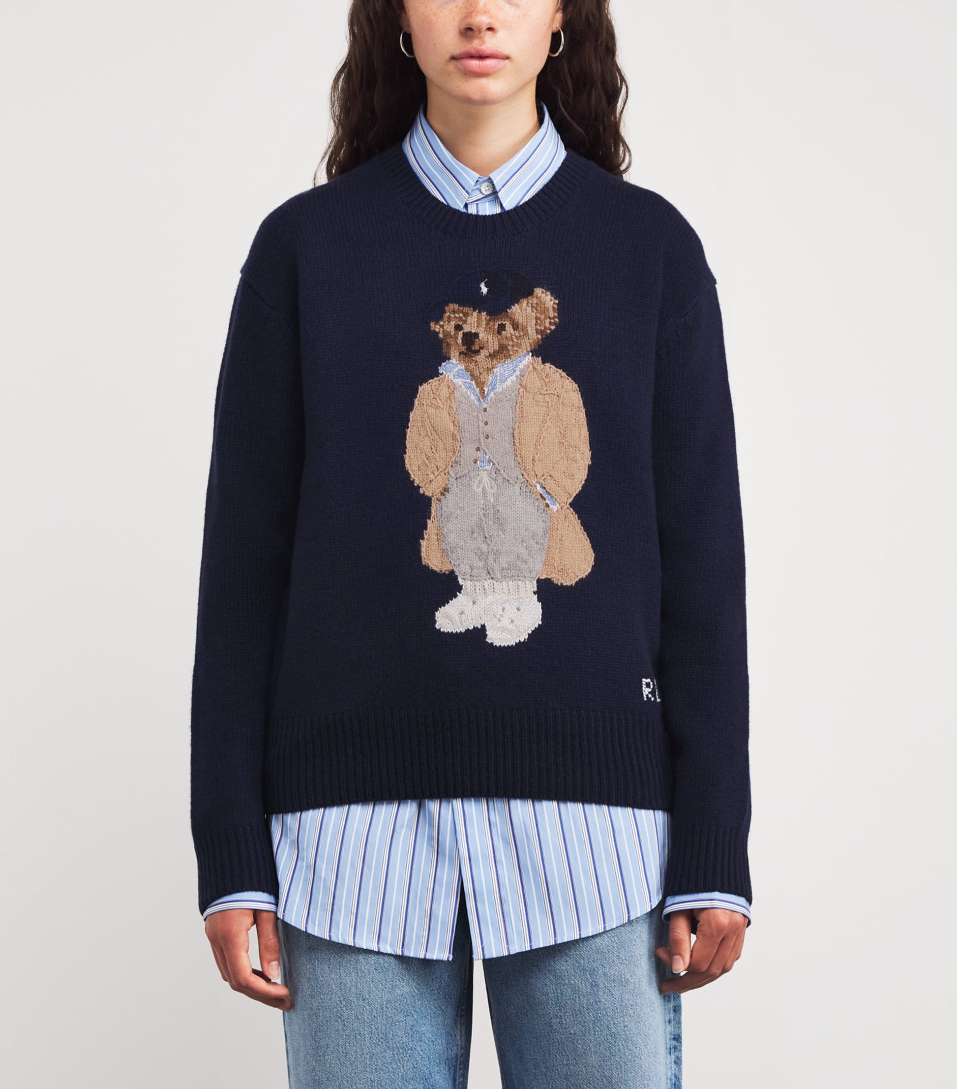 Wool-Cashmere Polo Bear Sweater