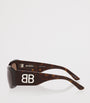 Balenciaga Brown Tortoiseshell BB0395S Rectangular Sunglasses
