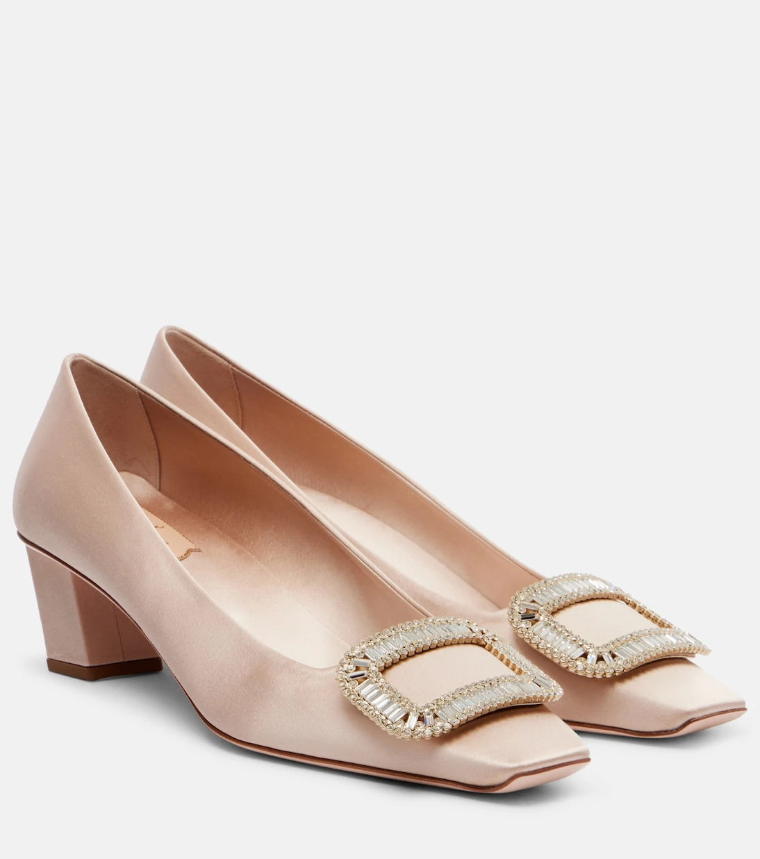 Roger Vivier - Belle Vivier 45 embellished satin pumps