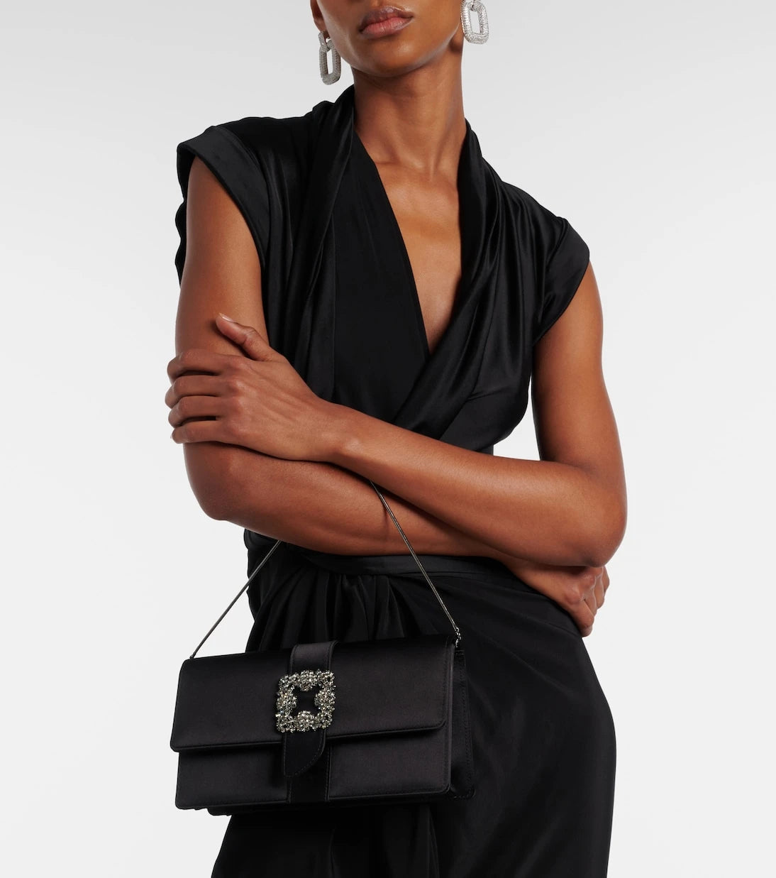 Manolo Blahnik - Capri embellished satin clutch