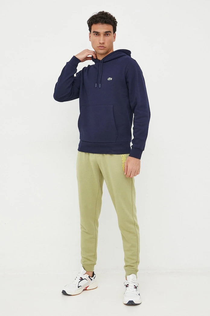 Pamuklu kapüşonlu Lacoste sweatshirt
