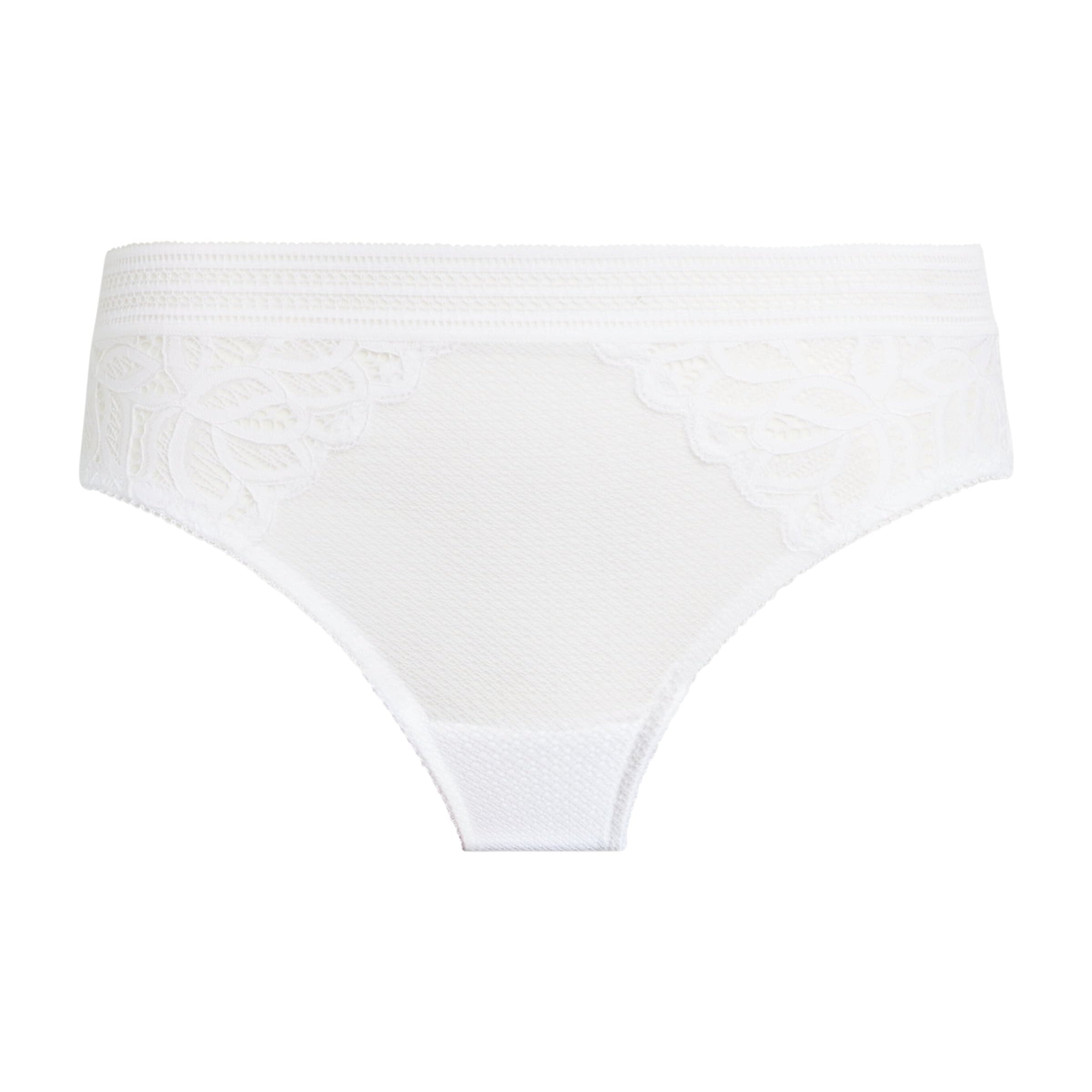Wacoal White Lace-Trim Raffine Briefs