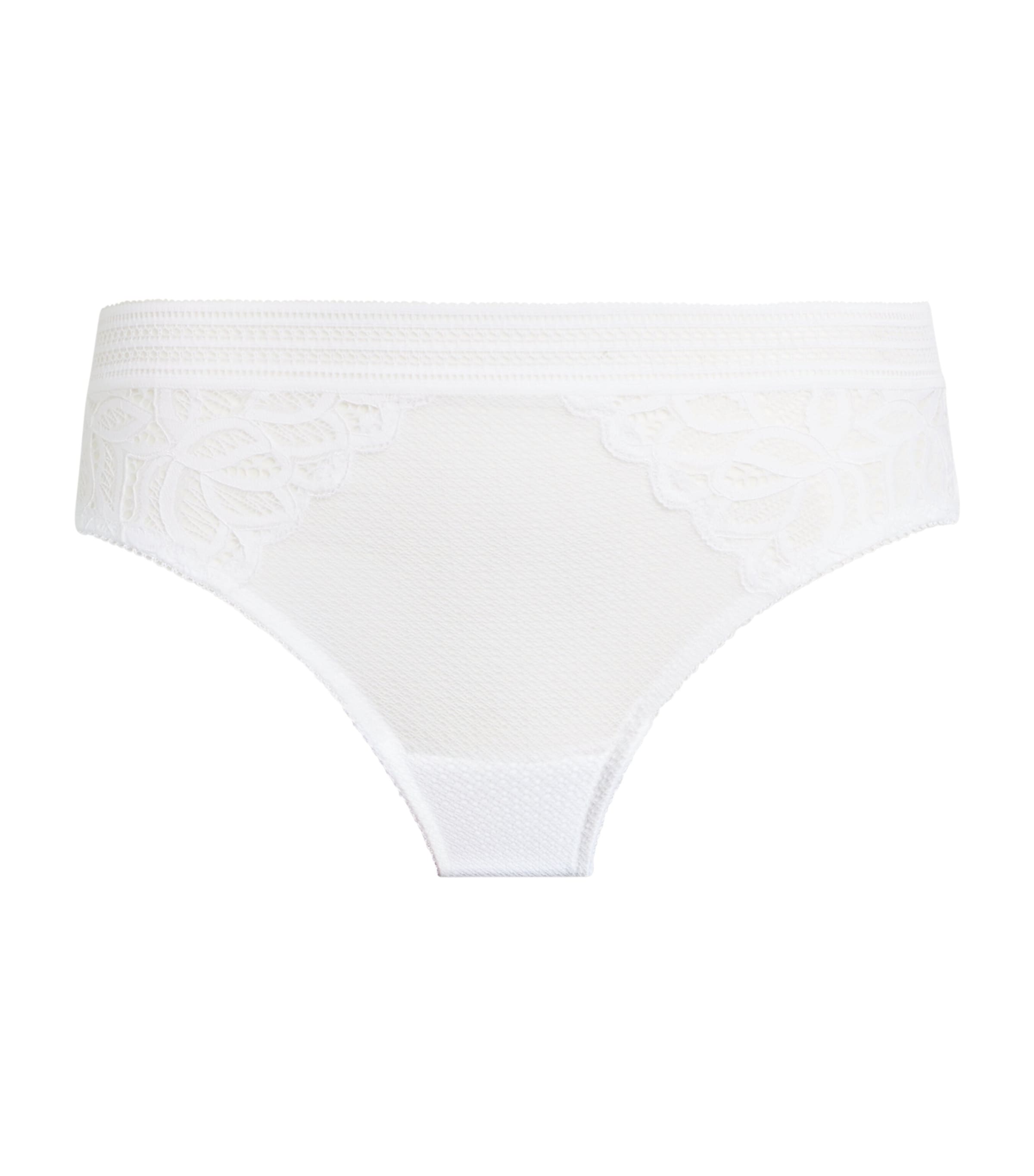 Wacoal White Lace-Trim Raffine Briefs