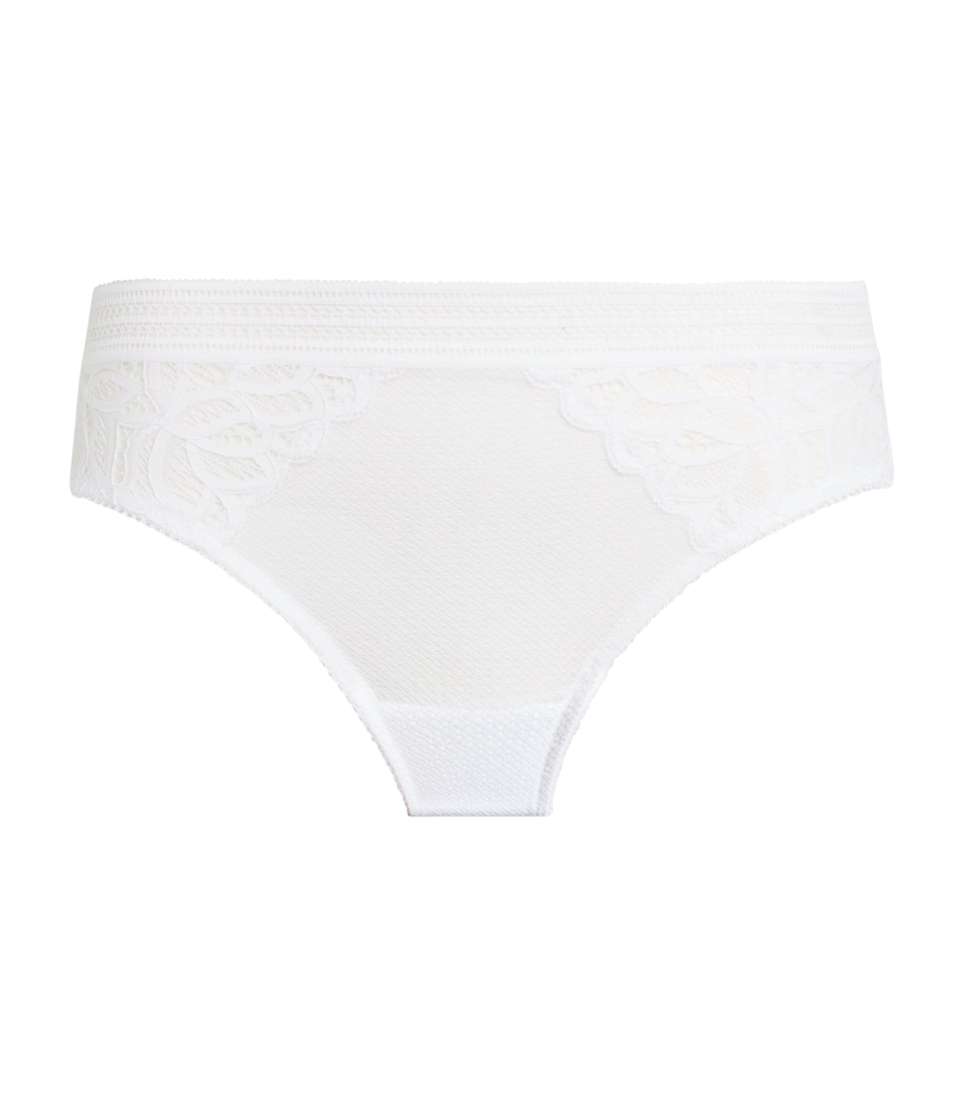 Wacoal White Lace-Trim Raffine Briefs