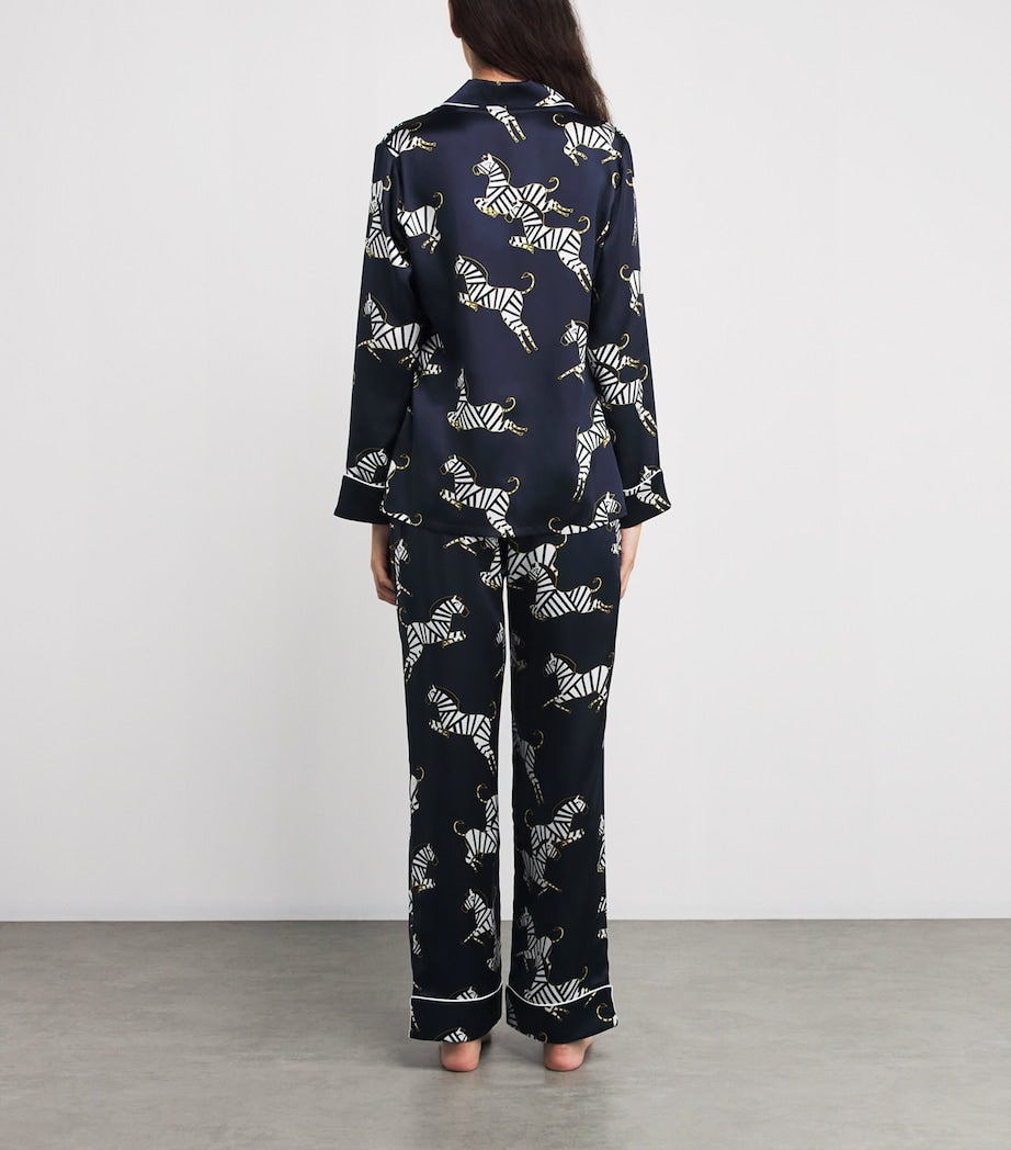 Olivia von Halle Multi Silk Satin Zizi Lila Pyjama Set