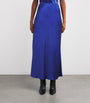 Blue Silk Isaak Midi Skirt
