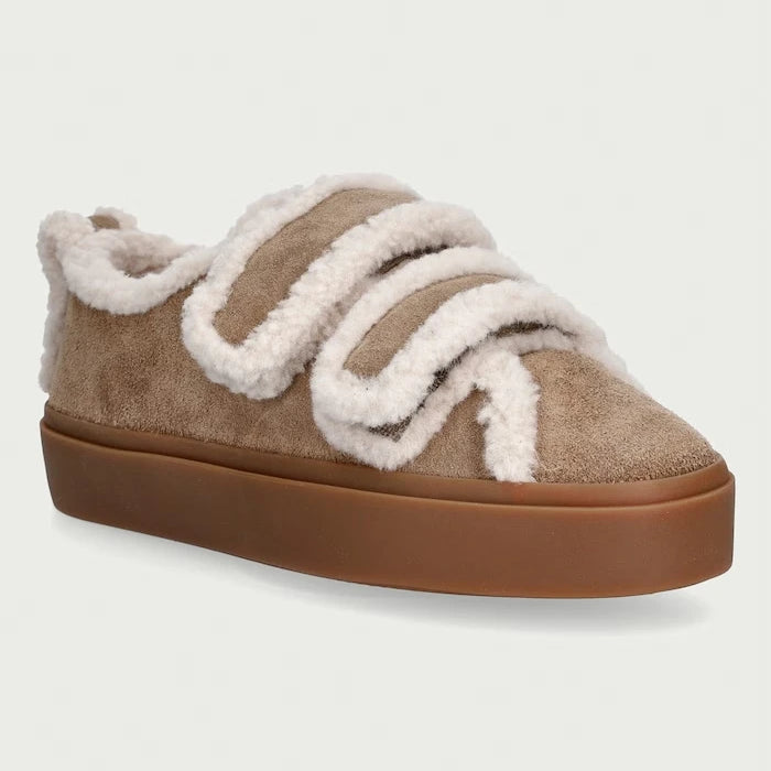 Inuikii Shearling Low Velcro süet kadın sneaker