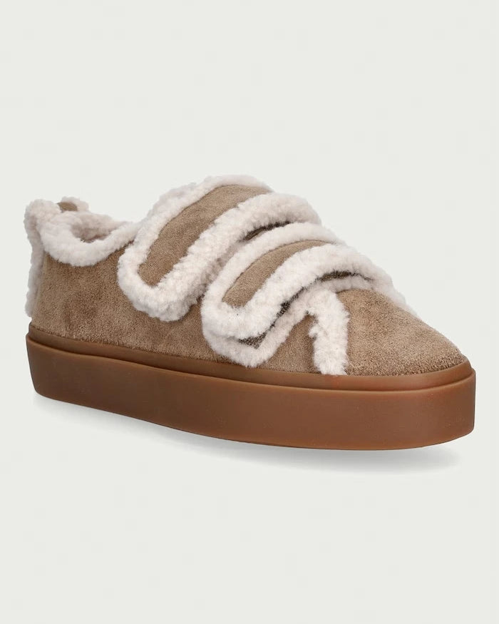 Inuikii Shearling Low Velcro süet kadın sneaker