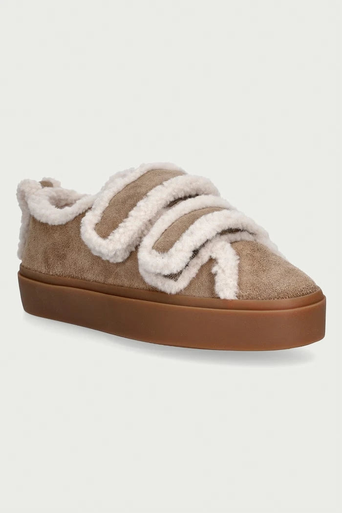 Inuikii Shearling Low Velcro süet kadın sneaker