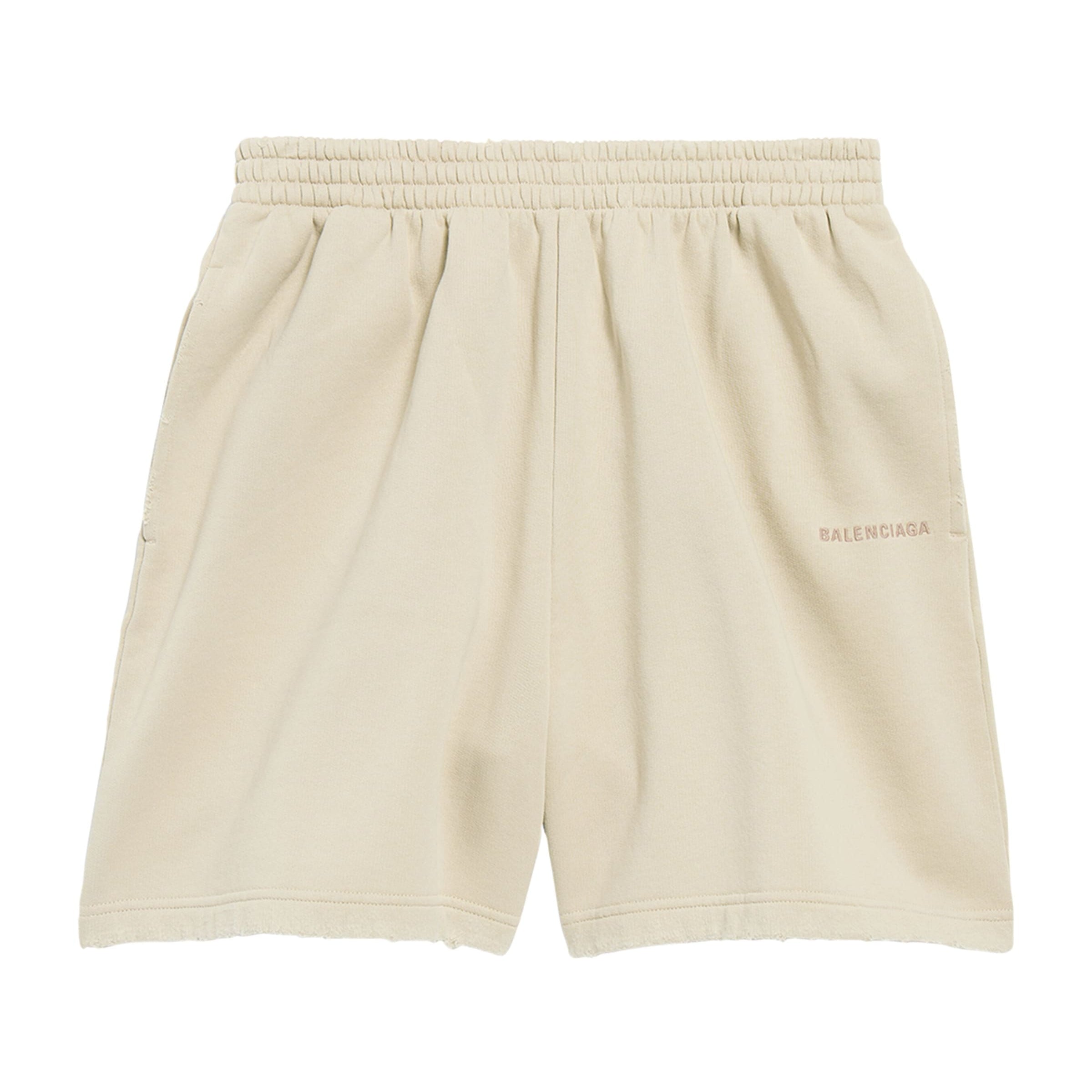 Balenciaga Beige Cotton Logo Shorts