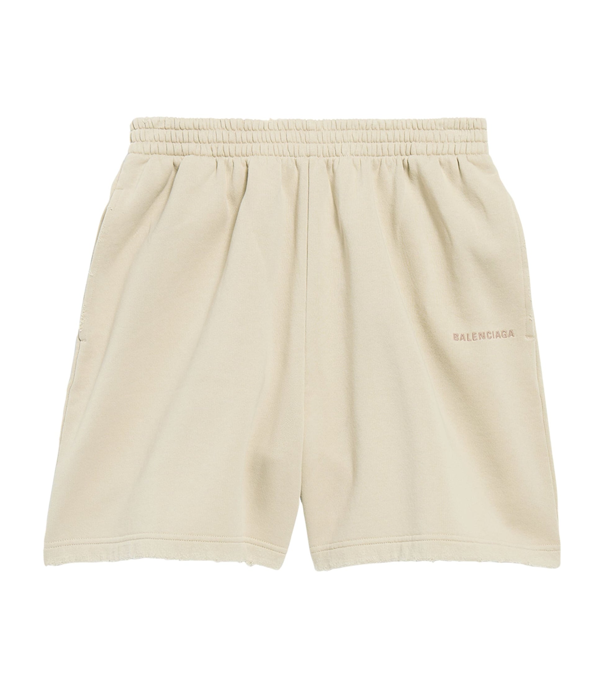 Balenciaga Beige Cotton Logo Shorts