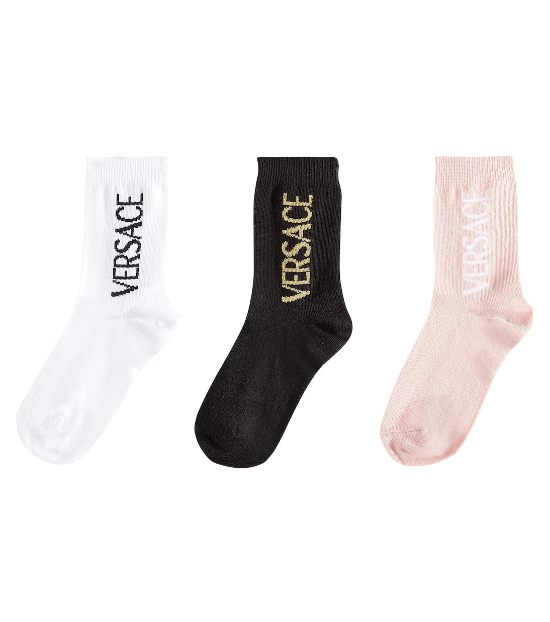 Versace Kids - Set of 3 logo cotton-blend socks