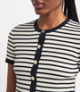 Cotton-Blend Striped Top ECRU/NAVY BLUE