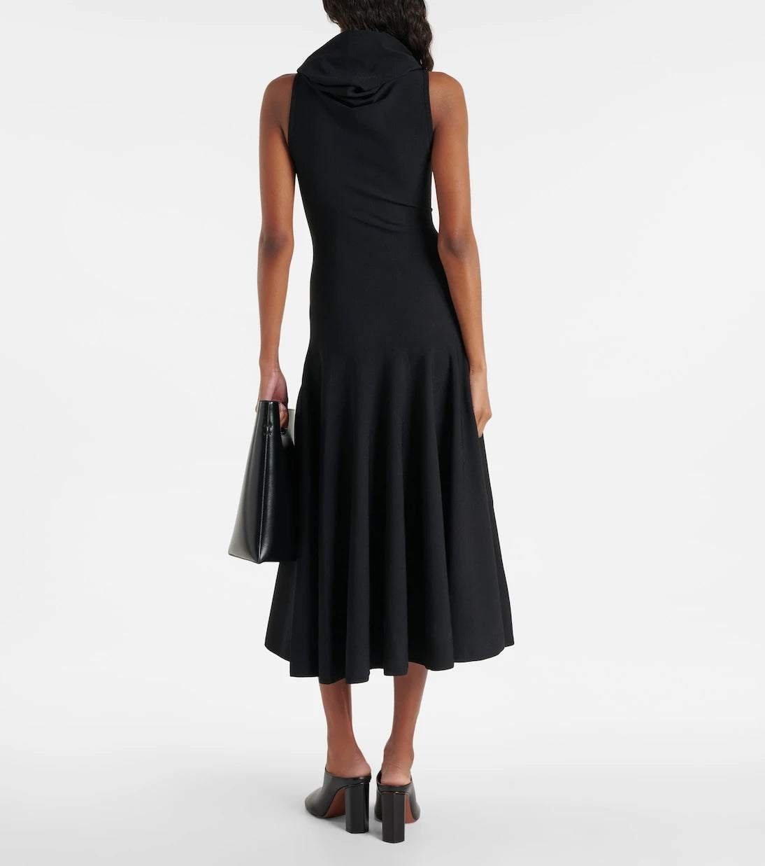 Alaïa - فستان جيرسي بغطاء للرأس متوسط الطول
